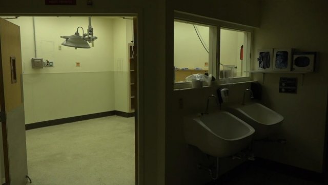 Empty hospital room.