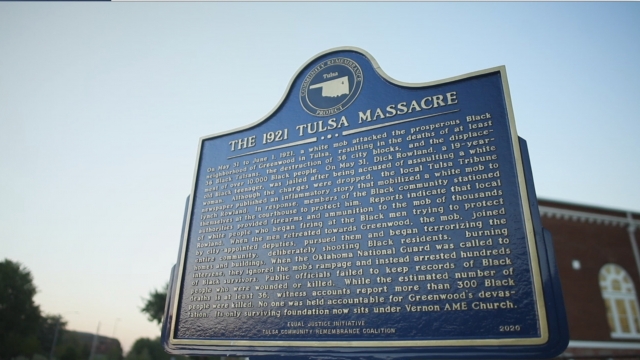 Plaque about the Tulsa Race Massacre