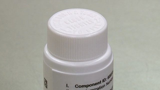 A bottle of Merck's antiviral COVID-19 drug