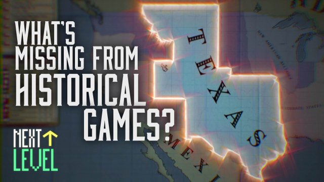 A distorted map of Texas, under the caption "What's Missing From Historical Games?"