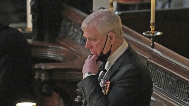 Britain's Prince Andrew inside St. George's Chapel