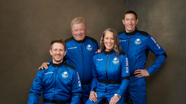 William Shatner and the crew of Blue Origin's second crewed launch