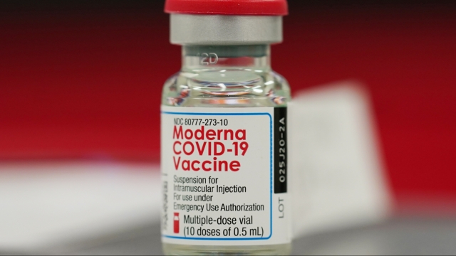 Vial of the Moderna COVID-19 vaccine.
