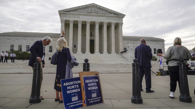 Abortion activists demonstrating outside the Supreme Court in Washington.