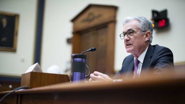 Federal Reserve Chairman Jerome Powell testifies during a House Financial Services Committee hearing.