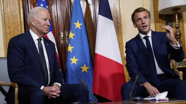 President Joe Biden with French President Emmanuel Macron