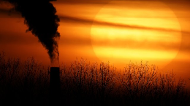 A photo of emissions from a coal-fired power plant.