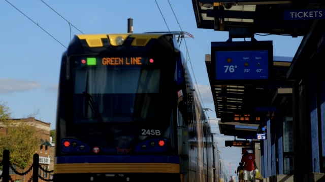 The Green Line runs through the Twin Cities area.