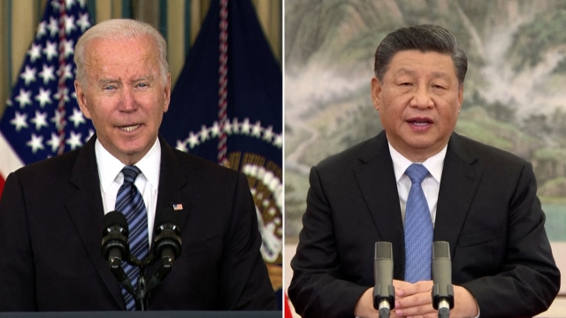 President Biden, left, Chinese President Xi Jinping, right