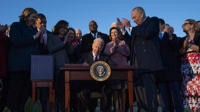 President Joe Biden signs the "Infrastructure Investment and Jobs Act"
