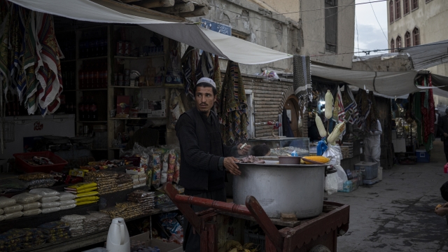 A street vendor in Kabul, Afghanistan