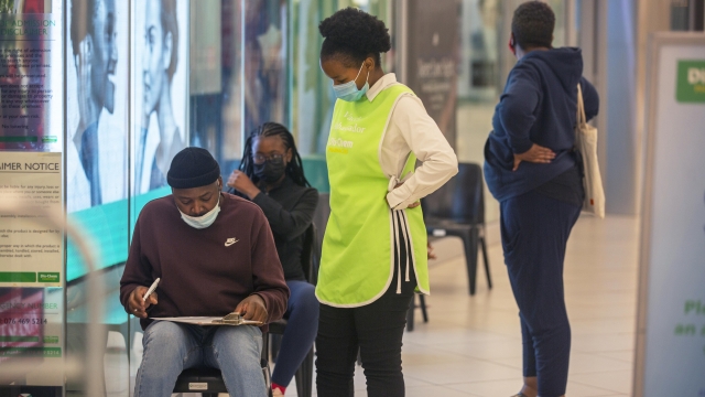 People masked at a mall in South Africa