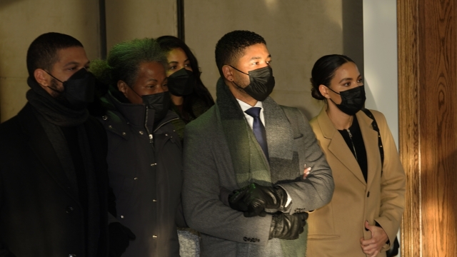 Actor Jussie Smollett, second from right