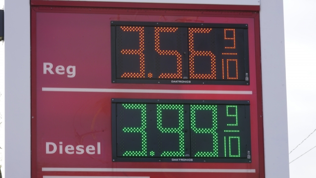 Gasoline prices on display