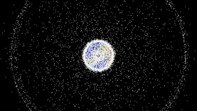 A NASA representation of space junk in orbit