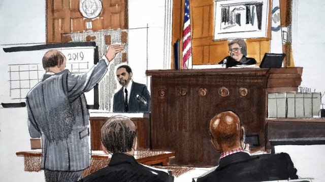 A courtroom sketch of the Jussie Smollett trial