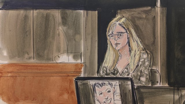 Annie Farmer testifies on the witness stand during the Ghislaine Maxwell sex abuse trial