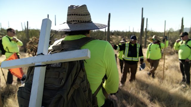 A group searches for a friend near the border.