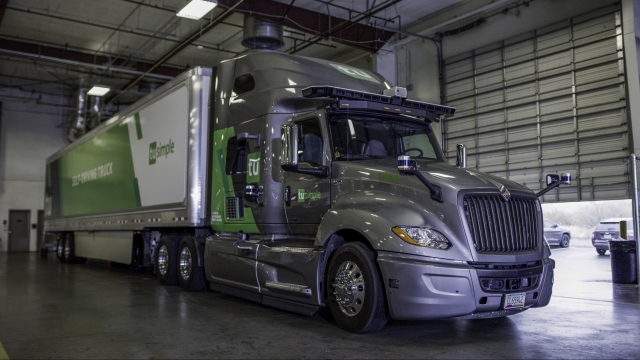 A TuSimple self-driving truck