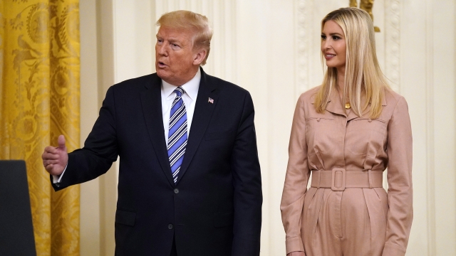 Former President Donald Trump next to his daughter, Ivanka