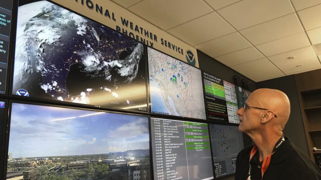 A National Weather Service operations center