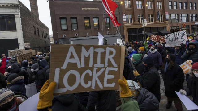 People protest in support of Amir Locke