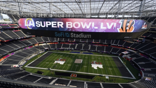 The interior of SoFi Stadium is seen days before the Super Bowl NFL football game