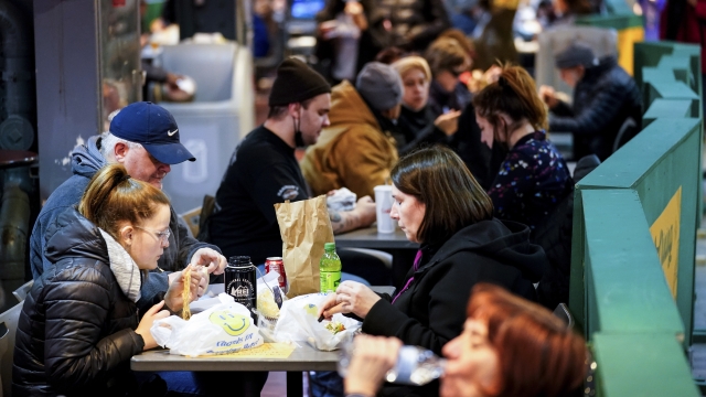 Customers eating at the Reading Terminal Market in Philadelphia