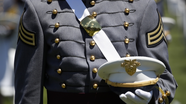 A Cadet listens during a commencement ceremony at the United States Military Academy in West Point, N.Y.