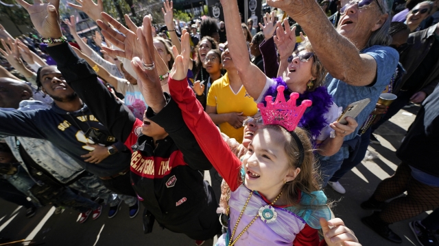 Child celebrates Mardi Gras in New Orleans
