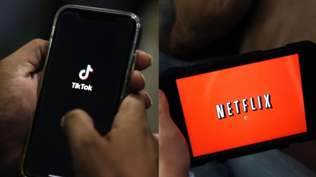 Tiktok and Netflix logos on electronics.