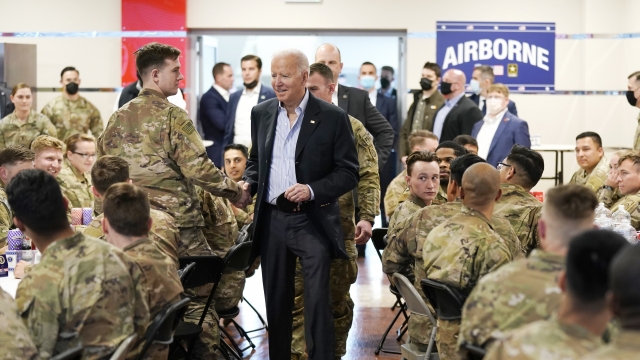 President Joe Biden visiting U.S. troops in Poland