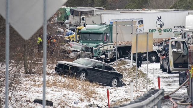Scene of a multi-vehicle crash