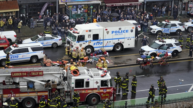 Law enforcement at scene of a shooting in New York City