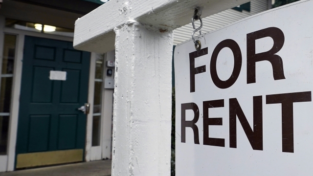 A For Rent sign is posted