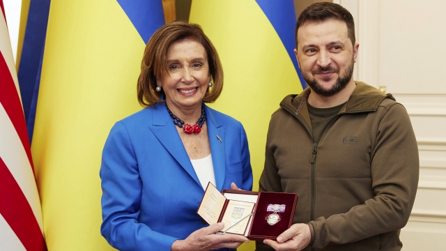 Ukrainian President Volodymyr Zelenskyy and U.S. Speaker of the House Nancy Pelosi