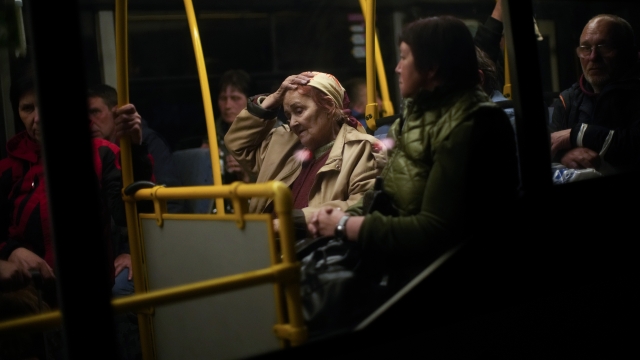 Some of the people who fled from Mariupol.