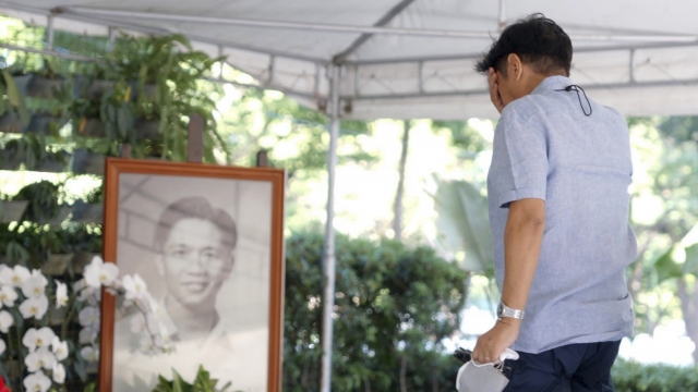 Ferdinand "Bongbong" Marcos Jr. visits the tomb of his father.