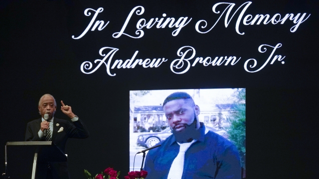 Rev. Al Sharpton at the funeral for Andrew Brown Jr.