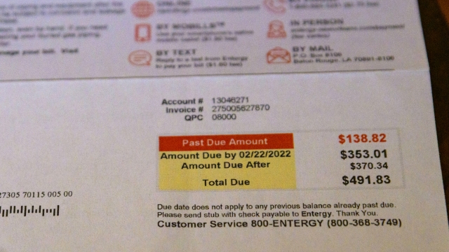 An electricity bill is shown.