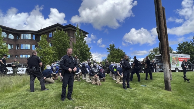 Authorities arrest members of the white supremacist group Patriot Front near an Idaho pride event