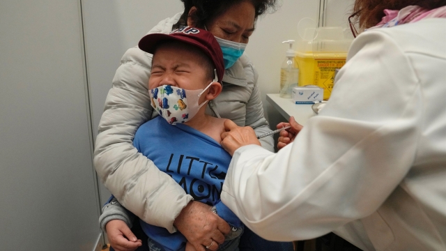 A boy receives a dose of China's Sinovac COVID-19 coronavirus vaccine.