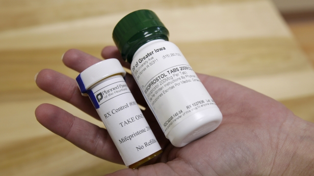 bottles of abortion pills at a clinic