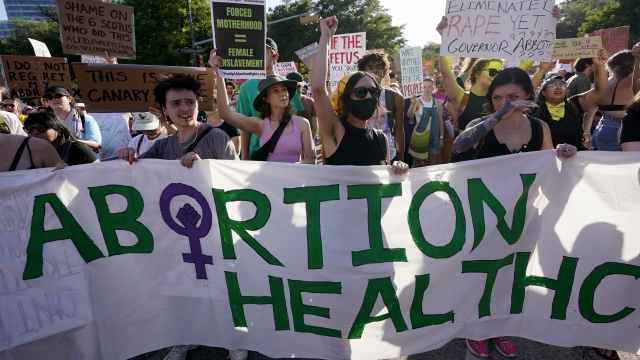 Demonstrators protest for abortion access