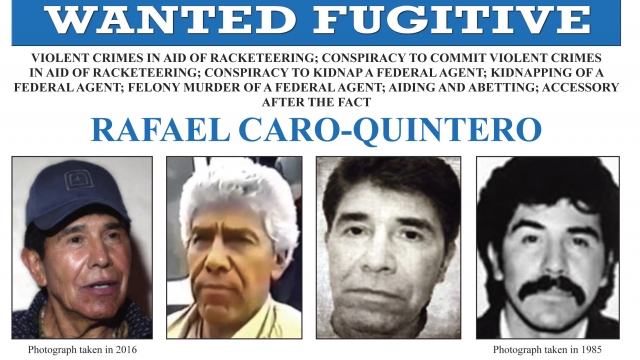 Wanted poster for Rafael Caro-Quintero