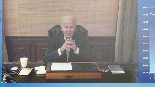 President Joe Biden speaks virtually during a meeting with his economic team.