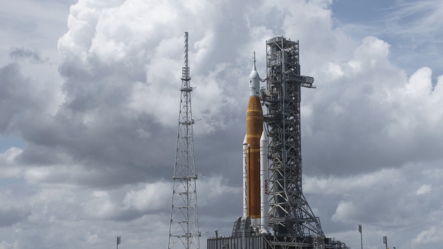 NASA's Space Launch System (SLS) rocket with the Orion spacecraft aboard