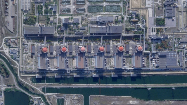 Satellite image shows the Zaporizhzhia nuclear power plant occupied by Russian forces.