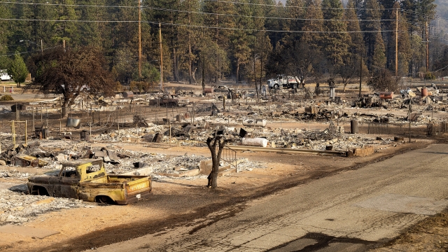 Homes destroyed by the Mill Fire.