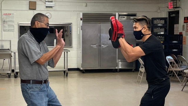Sammy Yuen teaching classes of self-defense.